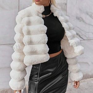 Fuzzy crop jacket